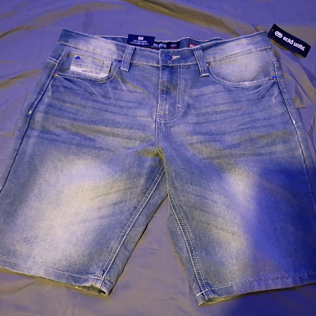 Brand New Never Worn Ecko Unlimited Faded Blue Jean Shorts For Men
